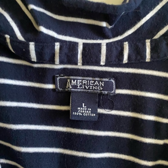 American Living Top Sleeveless striped Ruffle Detail Women’s size L - Picture 7 of 8